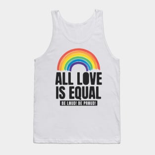 All Love Is Equal LGBTQ PRIDE MONTH | Retro Watercolor Rainbow Tank Top